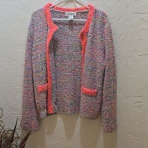 For The Republic Bright Multicolor Nubby Jacket Blazer